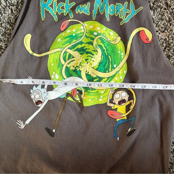 “Upcycled Rick and Morty Gray T-Shirt - Size Large | Eco-Friendly Fan Apparel” - Picture 3 of 5